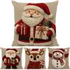 lisutupode Federe per cuscini decorativi di Natale - 4 pezzi Babbo Natale decorazione casa, 46 x 46 cm federa per cuscino decorazioni | per divano sedia camera da ufficio hotel festa