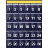 Fransande-Custodia numerata per aula, 30 tasche numerate, custodia per cellulare con 4 ganci adesivi/4 ganci per porta, blu navy