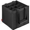 Enbagold Portabottiglie Pieghevole in Nylon, 9 Scomparti da 1,5L | con Divisori, per Acqua, Vino, Birra e Spumante, Ideale per Casa, Viaggi, Picnic, Nero