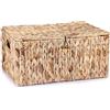 Generic Cestini in vimini intrecciato con coperchio, cestini in vimini naturale di giacinto d'acqua (XL, 40 x 28 x 19 cm);