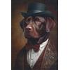 KUSTOM ART Poster Decorativo da Parete Serie Animali Aristocratici Cane Labrador Elegante Stampa Artistica su Carta Patinata 40x30 cm Senza Cornice