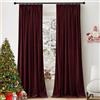 PONY DANCE Tende Semioscuranti Velluto con Fettuccia L 132 x A 220 CM | 2 Pezzi, 300g/m², Termiche, per Interni, Camera da Letto, Soggiorno, Privacy, Natalizie, Decorazione, Rossa