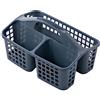 KBOLAE Cestino portatile per doccia, cestino per la pulizia, secchio con 3 scomparti divisi, blu, 32 x 23 x 19 cm