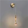 Mjsdjof Lampada da parete a goccia di cristallo, applique da comodino a goccia d'acqua, applique moderna a LED da 5 W, lampade da parete in metallo elettrolitico, apparecchio di illuminazione decorati
