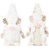 DN DECONATION Ornamenti natalizi a forma di elfo, fatti a mano, gnomo svedese di peluche, 19 cm, per feste, mensole, vassoio a più livelli, decorazione da tavolo, ufficio e casa (oro e beige, 2 pezzi)