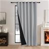 PONY DANCE Tende Termiche Isolanti per Interni con Anelli Thermal Curtain | 1 Pezzo L200 x A210 cm, Grigio Chiaro, 100% Oscurante, per Camera da Letto, Pesante, Larga, Pannelli Divisori, Antifreddo