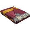 STTS International Coperta in lana vergine al 100%, disponibile in vari colori, copriletto, plaid in lana vergine Tirol, 140 x 200 cm (Giallo Senape-Verde-Rosso (Quadrati))