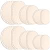 Rusokufo Set di 12 Fondi di Cestello in Legno - 6 Misure Tonde E Ovali (10,15,20 Cm) Base per Uncinetto in Legno di Tiglio con Fori 6 Mm per Fai da Te, Uncinetto E Tessitura