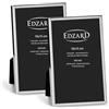 EDZARD Cornice Genua set da 2 (10x15 cm) placcata argento antiossidante | Cornice placcata argento per foto 10x15 cm, retro in velluto, 2 ganci ciascuna, portafoto