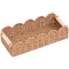 Elchuiaby Cesto portaoggetti compatto in rattan, per decorazione domestica, realizzato a mano, organizer per bancone della cucina e mensola del bagno, stile naturale (30 x 12,5 x 7,5 cm A)