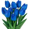VaryFloral 10 Pezzi Tulipani Finti Realistici Blu Bouquet Fiori Finti | Fiori Artificiali che Sembrano Veri Decorazioni Bouquet da Sposa Tulipano in Lattice Casa Camera Matrimonio Festa Decorazione