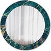Tulup Sovrastampa fi70 cm Specchio Rotondo Print Vetro Temperato - Marmo verde malachite