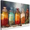 Feeby Quadro su Tela Non Tessuta - Stampa Su Tela - Spezie ed erbe in bottiglia - 60x40 cm - Decorazione Murale - Moderno Soggiorno - quadri moderni soggiorno - poster