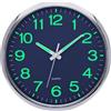 NESIFEE Orologio da parete senza ticchettio, illuminato, 30 cm, blu scuro | Orologi da parete moderni per soggiorno, cucina, camera da letto, ufficio, scuola, cameretta dei bambini, orologio da bagno