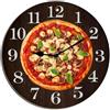 Horienteeon Orologio da parete a forma di pizza, orologio da cucina per fast food, in legno, accurato, decorativo, silenzioso, senza ticchettio, per camera da letto, soggiorno, cucina, rotondo, 25,4