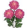 Arborus 3 fiori artificiali a stelo lungo, 15,2 cm, grandi fiori di crisantemo finti con foglia verde alti 75,9 cm, fiori rosa artificiali in finta seta, per vasi alti, composizione flora, decorazione