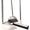 ToolSpace Scopa e Paletta 3in1 Salvaspazio con Racla da 33 cm Manico Lungo | Setole Sintetiche Dense, Testa Girevole 180 Gradi, Bordo in Gomma Aderente, Per Cucina Garage Ripostiglio Terrazza