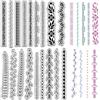 CRASPIRE Fiore Foglia Linea Pizzo Timbri in Gomma Trasparente Bordo Bordo Retro Vintage Riutilizzabili Trasparenti Sigilli in Silicone per Timbri per Diario Creazione di Carte Scrapbooking Album