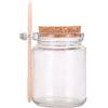 Bamboopack Barattolo in vetro trasparente da 250 ml, con coperchio ermetico in sughero e cucchiaio di legno, contenitore per alimenti ricaricabile, per tè, caffè, marmellata di zucchero
