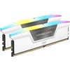 CORSAIR VENGEANCE RGB DDR5 64GB (2 x 32GB) Fino a 6400MHz INTEL RAM | Memoria Per Computer Desktop, Compatibile con Intel XMP 3.0, CL32, Bianco, CMH64GX5M2B6400C32W