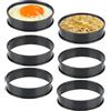 MUNGHOK 6 Coppapasta Tondi in Acciaio Inox Antiaderente, 10,5 cm | MUNGHOK, Anelli da Forno per Dolci, Muffin, Omelette e Frittelle, Bordi Doppi Arrotolati, Nero