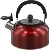 NEIQIUWING Bollitore a fischio, 2 l, in robusto acciaio inox (rosso) | Robusto materiale in acciaio inossidabile, durevole, resistente alle alte temperature