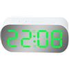 Minflora Sveglia digitale con quadrante a specchio, display a LED, temperatura e ora, per camera da letto, soggiorno, decorazione (W-verde)