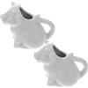 VALICLUD 2 Pezzi Lattiera in Ceramica Bianco a Forma di Mucca con Manico, Piccola Brocca per Latte Leggera per Sala da Pranzo