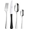 PINTINOX Prima Collection Bellagio Set 48 Pezzi Acciaio Inox Nichel Free Made in Italy, coltello con manico in polipropilene colore Nero
