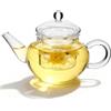 Healeved Teiera in vetro borosilicato ad alta resistenza, 250 ml, con infusore per tè resistente al calore, trasparente e compatto, per casa e ufficio
