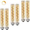 BAISHICHENG 6 pezzi T30 E27 Lampadine LED Tubolari,185mm Lampada Decorativa Vintage Edison 4W(Sostituzione Lampadina Alogena Vite 40W)Bianco Caldo 2700K T30 LED Filamento Lampadine Dimmerabile