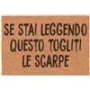 Social Crazy Tappeto zerbino personalizzato - se stai leggendo questo togliti le scarpe - cocco naturale ideale per ingressi (COCCO NATURALE, 90X60 CM)