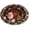 Generic Tappeto rotondo natalizio 3D, illusione ottica, tappeto natalizio con Babbo Natale, portale magico a tema Babbo Natale, tappeto decorativo, divertente decorazione per le vacanze, antiscivolo, per