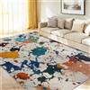 Generic Tappeto per soggiorno, 40 x 60 cm, beige, moderno ed elegante, per camera | Tappeto morbido, lavabile in lavatrice, a pelo basso, antiscivolo, non perde peli, schizzi di pittura astratta