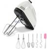 Baroni Home Sbattitore Elettrico 7 Velocità con 3 Set di Fruste e Spatola Inclusa, Mixer Elettrico con Fruste a Filo, Fruste Piatte e Ganci Impastatori, Impugnatura Antiscivolo, 18x7x13 cm