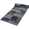 Mazovia Tappeto Passatoia Corridoio 120x775cm Antracite Grigio Geometrico | Tappeto Passatoia per Cucina Lavanderia Camera da Letto Retrò Anni 90 Antiscivolo Base in Gomma Morbido Venduto al Metro