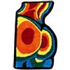 ZEMUNYU Tappeto astratto colorato trapuntato, moderno pop art con motivo geometrico, morbido tappeto antiscivolo per soggiorno, camera dei ragazzi, camera da letto