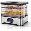 Gaethra Essiccatore Alimentare, 5 Griglie per Disidratatore in Acciaio Inossidabile, Timer & Temperatura Regolabili di 72h, Circolazione Aria a 360°, Senza BPA Essiccatore Frutta e Verdura, Carne