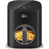 Uten Doppia Resistenza Friggitrice ad Aria 5,5 L Air Fryer Finestra 2000W | Schermo Colori, 14 Menu Preimpostati, Avvio Ritardato, Senza Girare Cibo, Griglia Anti‑Schizzo Superiore, Facile da Pulire