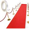 FARYODI Landebahn - Tappeto passatoia rosso con 2 nastri, 1 x 10 m | Tappeto fierico rosso, 1 x 10 m, con 2 nastri, per matrimoni, Natale, Ringraziamento, matrimoni, feste, corridoi, eventi
