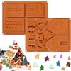 MplehDa Stampo per cioccolato di Natale, Stampo in silicone casa di marzapane, stampo in silicone fai-da-te casa di Natale, stampo per torta al cioccolato biscotti fai-da-te strumenti da forno