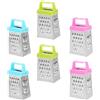 WATIIFUFU Grattugia Mini 6 Inox in Acciaio Formaggio per Pezzi | Facce, Plastica Integrata, Taglio per Verdure e Patate, Bordi Lisci, Resistente alla Ruggine
