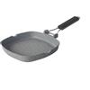 Borella Casalinghi Bistecchiera quadrata 20x20 cm per induzione, alluminio con rivestimento antiaderente effetto pietra, manico pieghevole - Linea Astra2