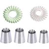 JasCherry 4 Pezzi Grande Bocchette Biscotti Decorative per Pasticceria Beccucci in Acciaio per Cupcake - Bocchette Ugelli Set per Decorazione Torte #H
