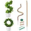 Tolesum Tutore per Piante Rampicanti 2x 120 cm - Palo di Muschio Pieghevole in Cocco con Anima in Alluminio, Supporto Modellabile per Piccole e Medie Monstera, Pothos da Interno con Legacci