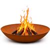 Zen Man Braciere in ruggine con bordo, da giardino, 60 cm, 1,8 mm, profondità 18 cm, 030547