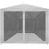 Generic Tenda Feste con 6 Pareti Rete 6x3 m Gazebo Acciaio Bianco Nero | Tetto PE impermeabile, protezione UV, ingresso cerniera, montaggio facile, accessori inclusi