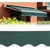 GDWD Mantovana di ricambio per tenda da sole, 3 m x 20 cm, tessuto di ricambio, impermeabile, resistente ai raggi UV, protezione solare per balcone, terrazza (verde scuro)