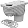 SaniVia Scarico per grondaia DN 125 | Scarico fognario con Filtro antiodore e Filtro | Scarico per grondaie da 75 a 125 mm | Grigio