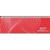 Neumann Verlage GmbH & Co ZETTLER Tischkalender Classic red 2027: Wochenkalender 29,7x10,5 cm mit 1 Woche pro Seite, Stundeneinteilung 7-19 Uhr, Monatsübersicht, Feiertagen & Spiralbindung für Büro & Homeoffice